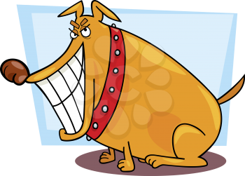 Royalty Free Clipart Image of a Dog Showing Its Teeth