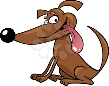 Royalty Free Clipart Image of a Dog With Its Tongue Out