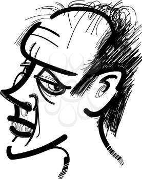 Royalty Free Clipart Image of a Drawing of a Man With Thinning Hair