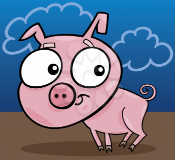 Royalty Free Clipart Image of a Little Pig