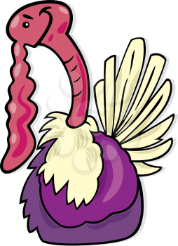 Royalty Free Clipart Image of a Funny Turkey