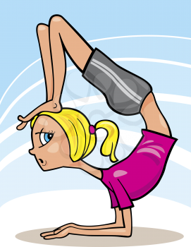 Royalty Free Clipart Image of a Girl Doing Acrobatics