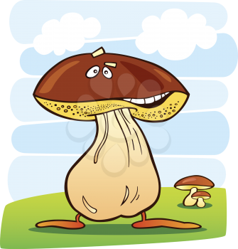 Royalty Free Clipart Image of a Cartoon Mushroom