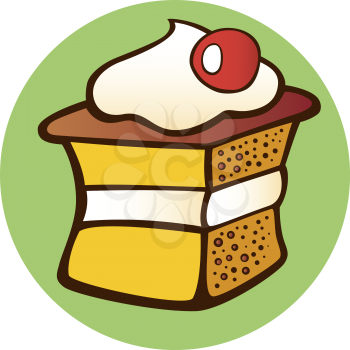 Royalty Free Clipart Image of a Piece of a Cake
