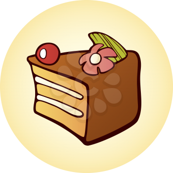 Royalty Free Clipart Image of a Piece of Cake