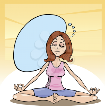 Royalty Free Clipart Image of a Woman Meditating