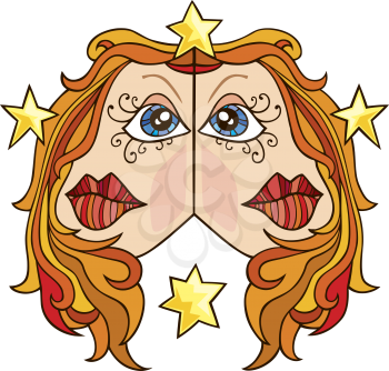 Royalty Free Clipart Image of a Gemini Symbol