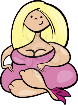 Royalty Free Clipart Image of Plump Woman