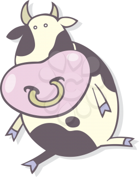 Royalty Free Clipart Image of a Cow