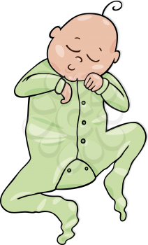 Royalty Free Clipart Image of a Sleeping Baby