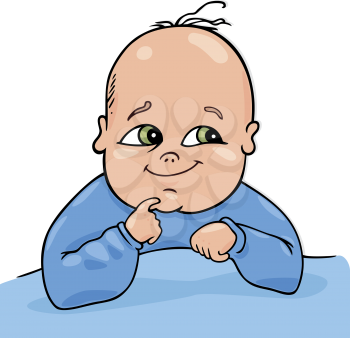 Royalty Free Clipart Image of a Baby Boy