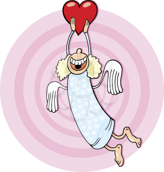 Royalty Free Clipart Image of an Angel With a Heart