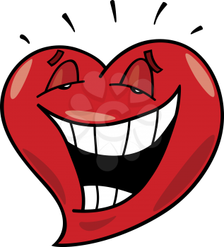 Royalty Free Clipart Image of a Laughing Heart