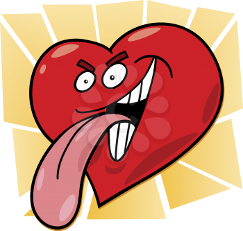 Royalty Free Clipart Image of a Mean Looking Heart