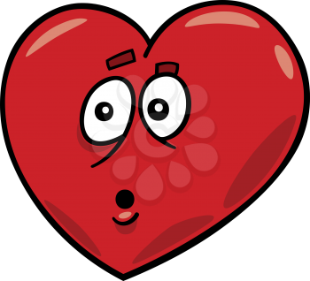 Royalty Free Clipart Image of a Surprised Heart