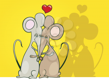 Royalty Free Photo of Two Mice in Love