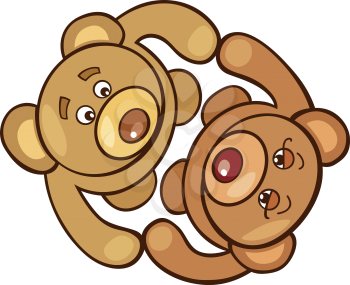 Royalty Free Clipart Image of Two Bears
