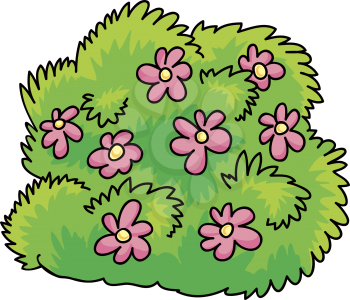 Royalty Free Clipart Image of a Flowering Shrub