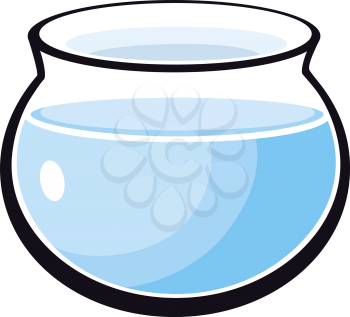 Royalty Free Clipart Image of a Fishbowl and Water