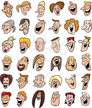 Royalty Free Clipart Image of Laughing Faces