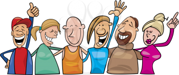 Royalty Free Clipart Image of a Group of Happy People