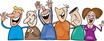 Royalty Free Clipart Image of a Group of Laughing People