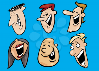 Royalty Free Clipart Image of a Set of Happy Faces