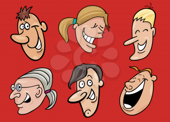 Royalty Free Clipart Image of a Set of Happy Faces