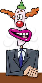 Royalty Free Clipart Image of a Clown in a Suit