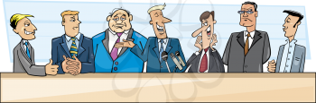 Royalty Free Clipart Image of Businessmen or Politicians Meeting