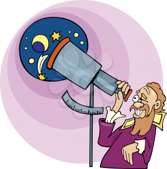 Royalty Free Clipart Image of an Astronomer