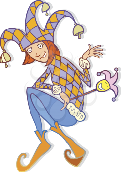 Royalty Free Clipart Image of a Female Jester
