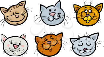 Royalty Free Clipart Image of Cats' Faces