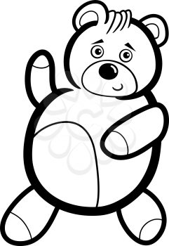Illustration of Cute Teddy Bear Cartoon Character for Coloring Book or Page