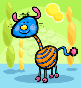 Cartoon Illustration of Funny Colorful Fairytale Character Creature in Fantasy World