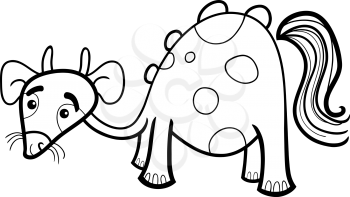 Cartoon Illustration of Funny Fantasy or Fairytale Character Creature for Coloring Book