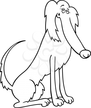 Cartoon Illustration of Funny Purebred Irish Setter Dog for Coloring Book
