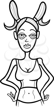 Royalty Free Clipart Image of a Girl Representing Capricorn