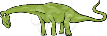 Cartoon Illustration of Diplodocus Dinosaur Prehistoric Reptile Species