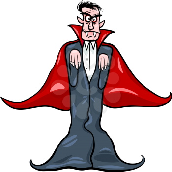 Cartoon Illustration of Scary Count Dracula Vampire