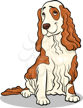 Cartoon Illustration of Funny Cocker Spaniel Dog