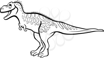 Cartoon Illustration of Tarbosaurus Dinosaur Prehistoric Reptile Species for Coloring Book or Page