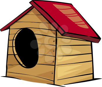 Cartoon Illustration of Doghouse or Kennel Clip Art