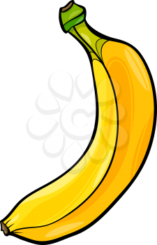 Cartoon Illustration of Banana Fruit Food Object