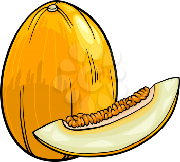 Cartoon Illustration of Yellow Melon Fruit Food Object