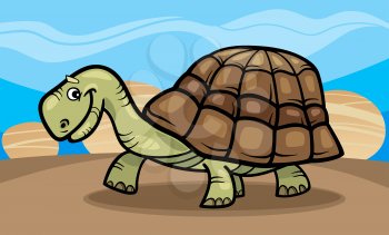 Illustration of funny cartoon turtle reptile animal