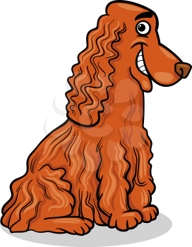 Cartoon Illustration of Funny Purebred Cocker Spaniel Dog