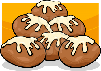 Royalty Free Clipart Image of Donuts With Icing