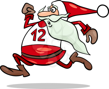Royalty Free Clipart Image of a Running Santa