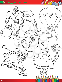 Royalty Free Clipart Image of a Christmas Colouring Page